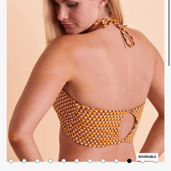 NEW Maaji KALEIDOSCOPE Reversible Bandeau Bikini Top Size Medium - Picture 3 of 9